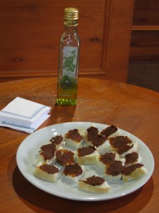 Olive oil tasting (with yummy sundried tomatoes)