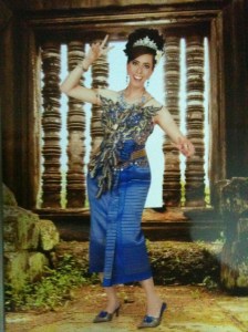 Me in traditional Khmer clothes photoshopped to Angkor Wat